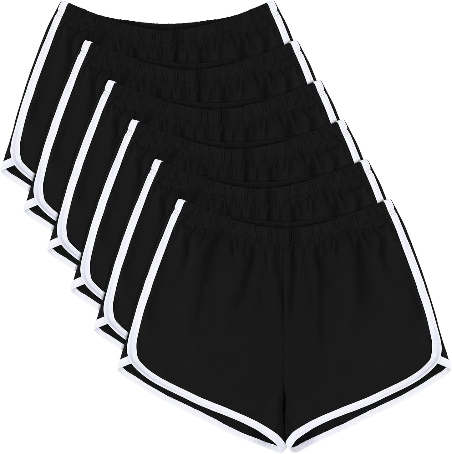 6 Piece Cotton Sports Short Yoga Pant Dance Shorts Running Shorts for Women