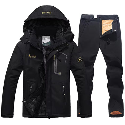 Winter Ski Suit for Men Waterproof Keep Warm Snow Fleece Jacket Pants Windproof Outdoor Mountain Snowboard Wear Set Ski Outfit