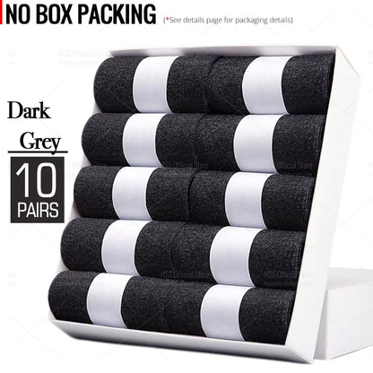 5/10 Pairs Men'S Cotton Blend Socks Black Business Men Socks Soft Breathable Summer Winter for Male Socks plus Size (6.5-14)