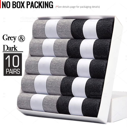5/10 Pairs Men'S Cotton Blend Socks Black Business Men Socks Soft Breathable Summer Winter for Male Socks plus Size (6.5-14)