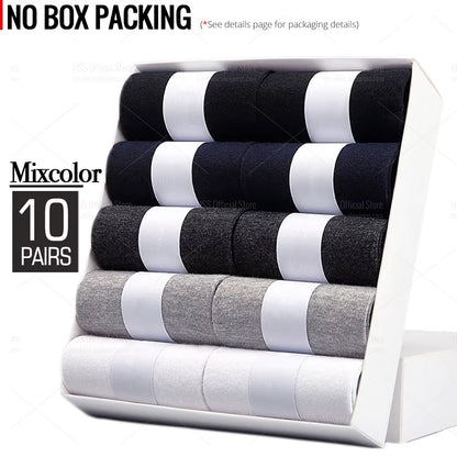 5/10 Pairs Men'S Cotton Blend Socks Black Business Men Socks Soft Breathable Summer Winter for Male Socks plus Size (6.5-14)
